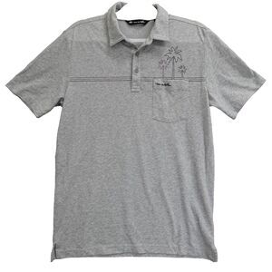 Travis Mathew Polo Golf Shirt Mens Med Gray Casual Everyday Sports Summer Pocket